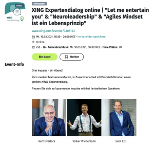 Volker Wiedemann agiles MIndset Agilität Xing Expertendialog Redner